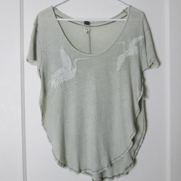 We The Free Tops - We the Free linen blend crane top side split